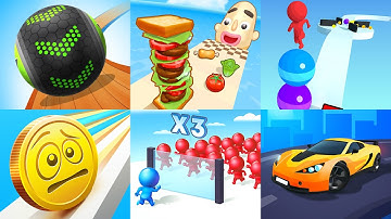 Going Balls Vs Sandwich Runner, Stack Rider Vs Coin Rush, Mob Control Vs Race Master 3D