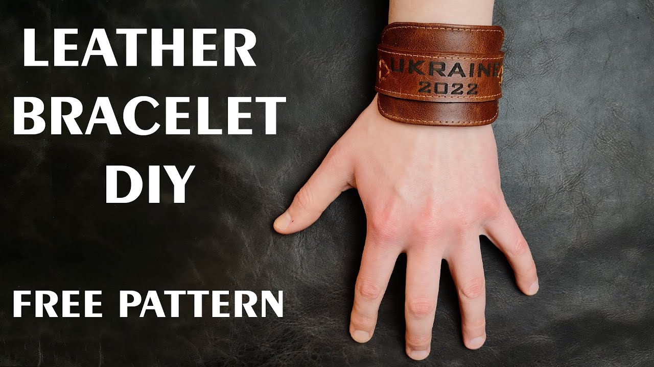 Brown Leather Bangle with Trinity Design