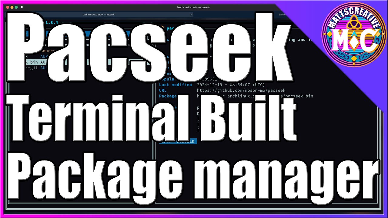 Pacseek A terminal Built TUI Package Manager - YouTube