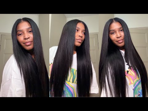 Most REALISTIC Yaki Straight EasiContour V-Part Wig Ft UNice Hair