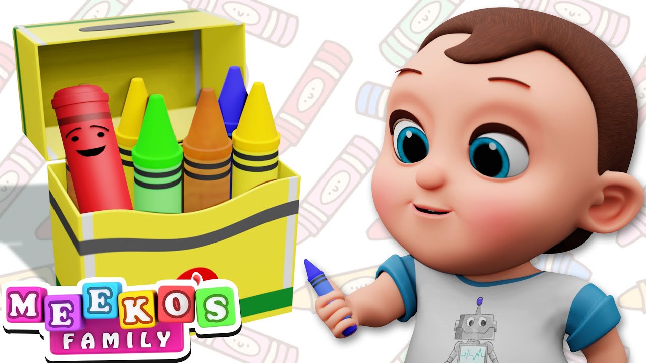 😻 Box of Crayons Song 🖍️🌈 Nursery Rhymes for Babies Meeko's Family