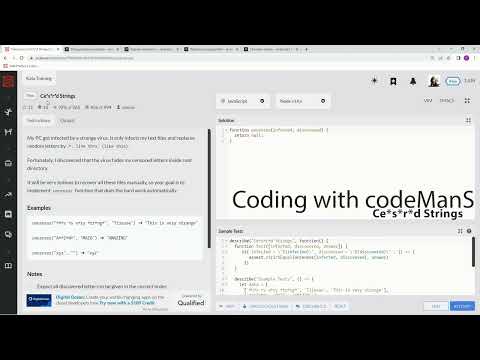 Codewars 7 kyu Ce*s*r*d Strings Javascript