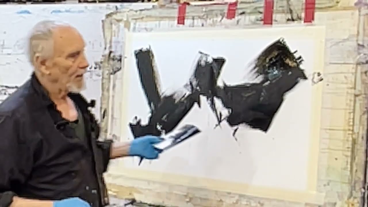 Фрэнк О'Кейн: Как создать абстрактную картину акрилом, используя черный и белый цвета.