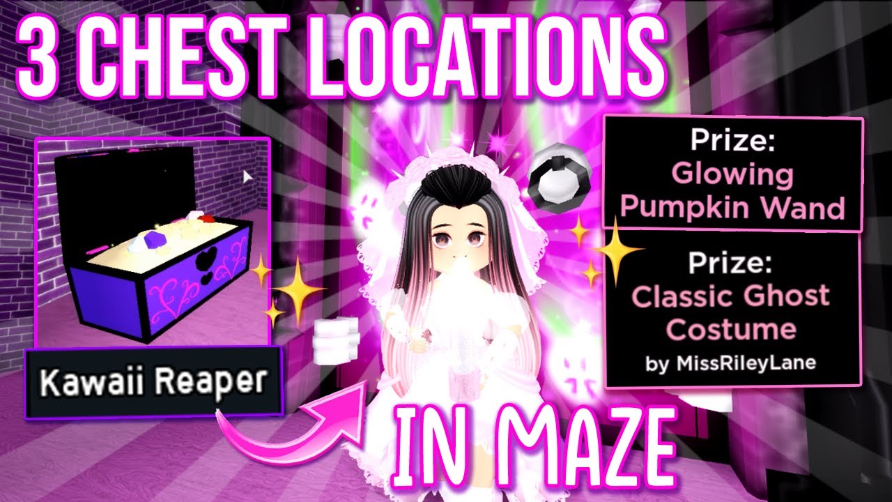 How To Find Kawaii Reaper Classic Ghost Costume Glowing Pumpkin Wand Royale High Chest Locations Youtube - how to get the pumpkin contest 2018 badge tip trick roblox royale high royalloween