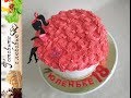 Оформление тортика с силуэтом девушки / Making a cake with a silhouette of a girl