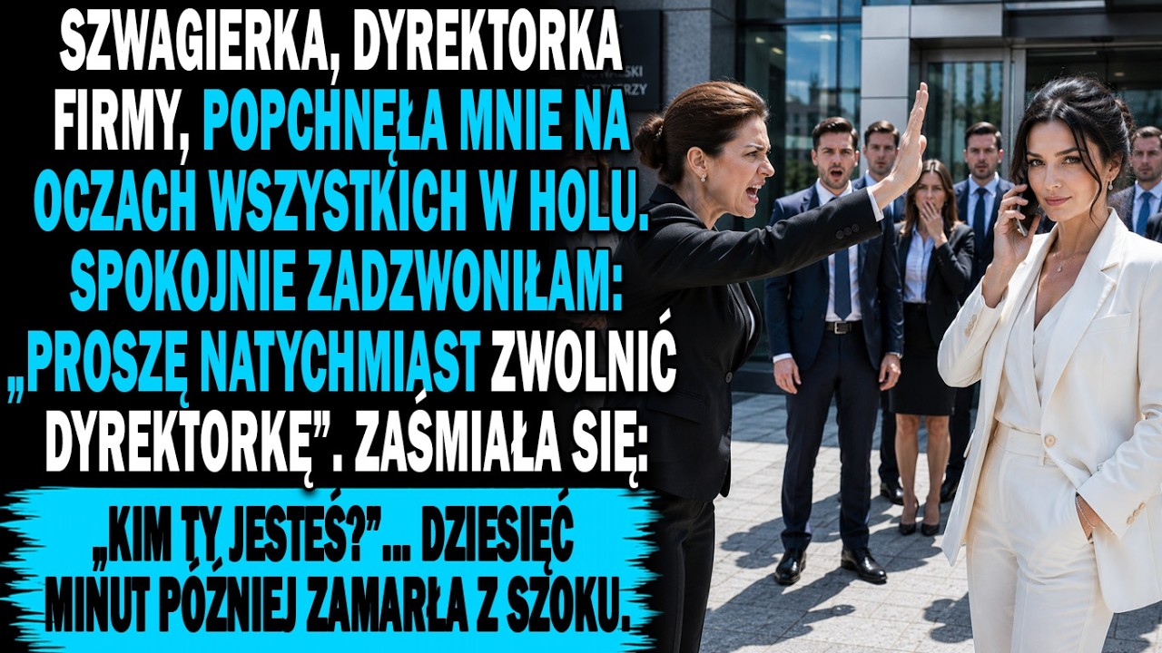 Środek firmowego holu, kilkadziesiąt par oczu, a ja leżę na zimnej posadzce po tym, jak siostra dyrektora spoliczkowała mnie przy wszystkich. Zamiast pomocy słyszę tylko śmiech. „Zadarła z samą...