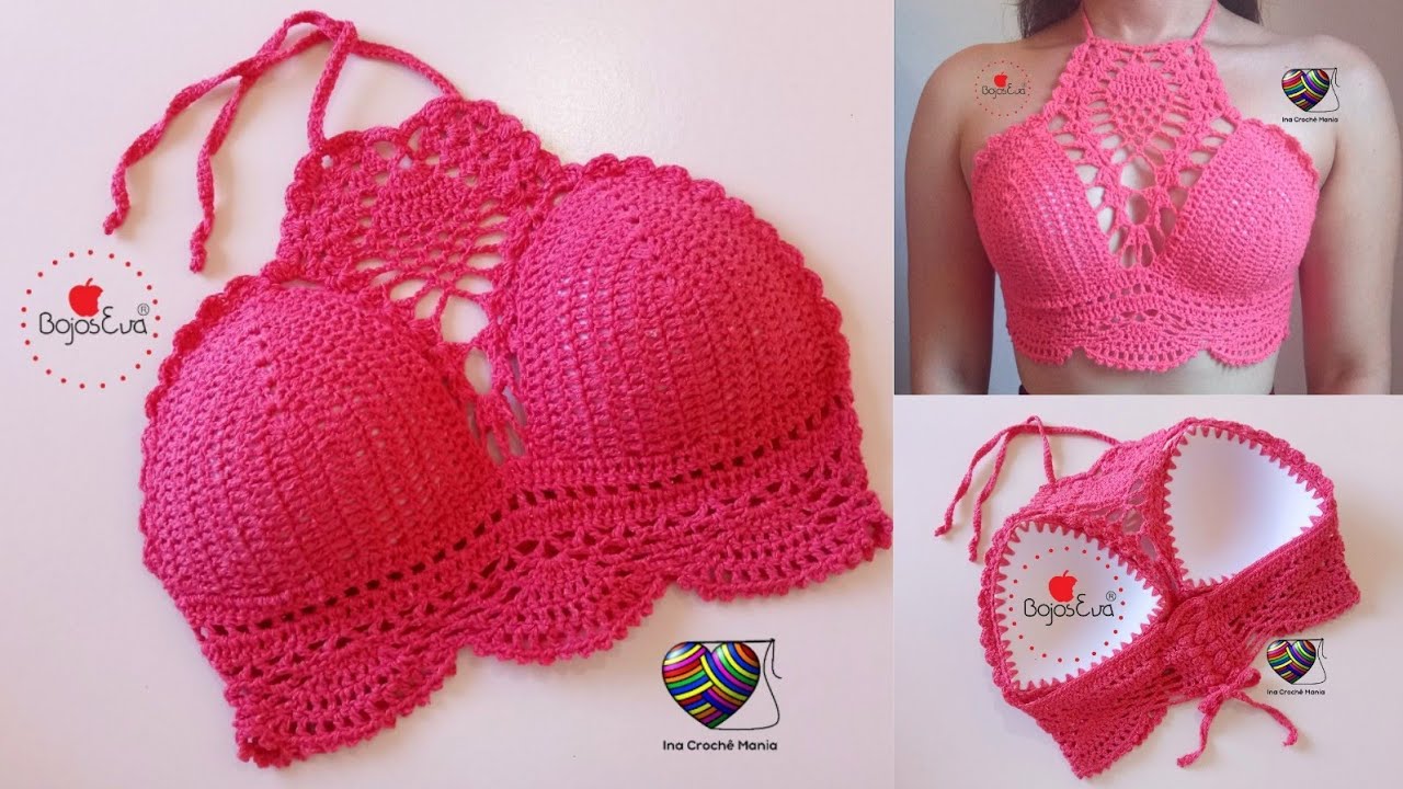 cropped em crochê abacaxi e ponto picô PP,P,M,G e GG