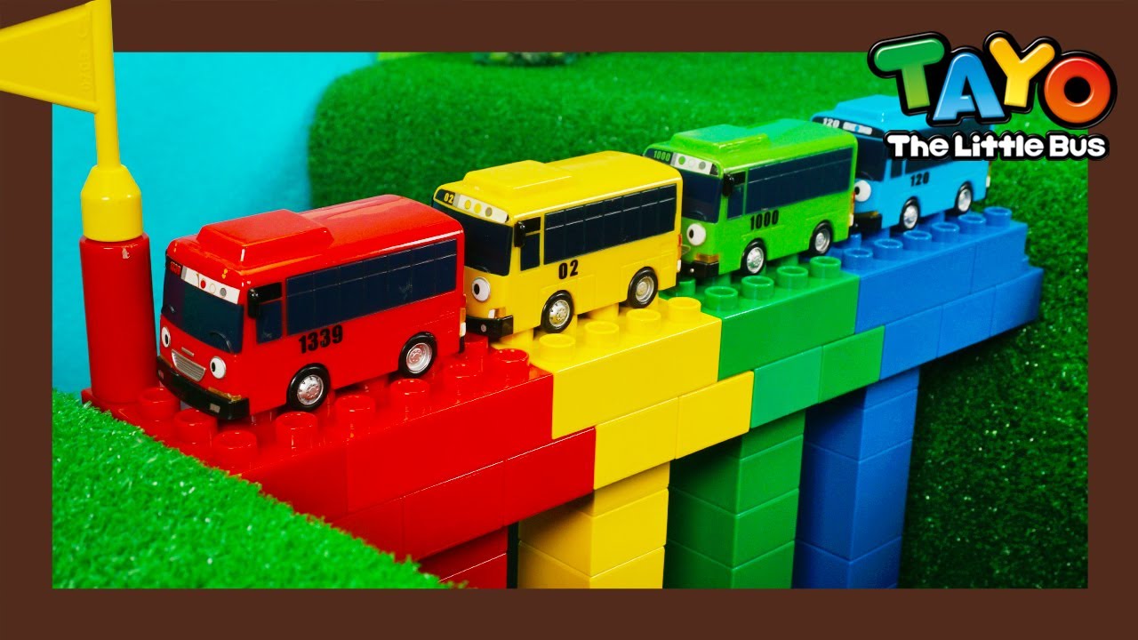 Tayo Carrier Car Play | Rainbow Lego Bridge | Color Bus Play | Toys for Kids