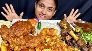 Spicy Mutton Fat Curry Spicy Whole Chicken Curry Mutton Curry With Basmati Rice Eating Mukbang