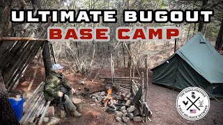 BUGOUT BASE CAMP  SURVIVAL GEAR  & BUSHCRAFT SOLO OVERNIGHT IN THE NORTH IDAHO WILDERNESS #shtf