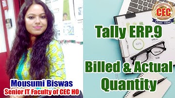 Tally : Billed and Actual Quantity