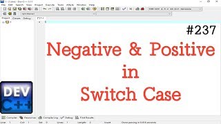 Program for check negative and positive number from switch Case || Simple Method Apply || #237