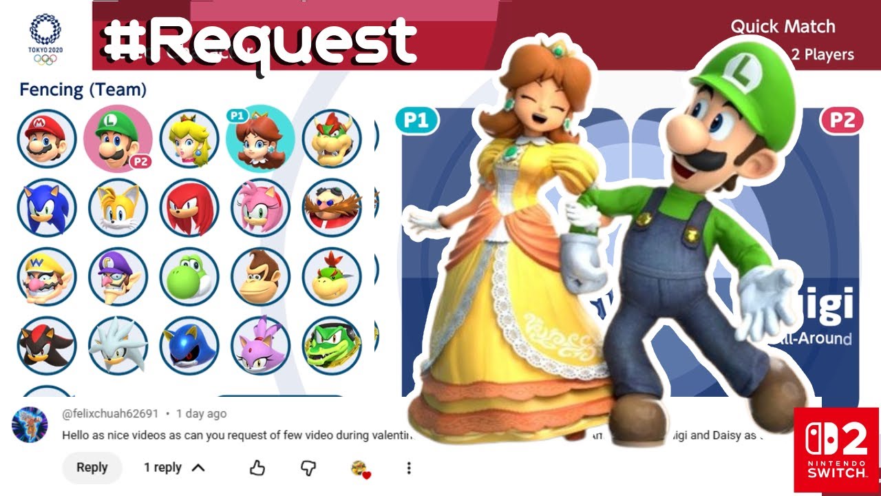 Луиджи и Дейзи | Марио и Соник в Токио 2020 | Геймплей (2 игрока)