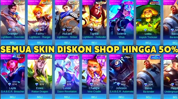 BOCORAN SEMUA SKIN DISKON SHOP HINGGA 50% | SEMUA SKIN 1 DIAMOND | MLBB