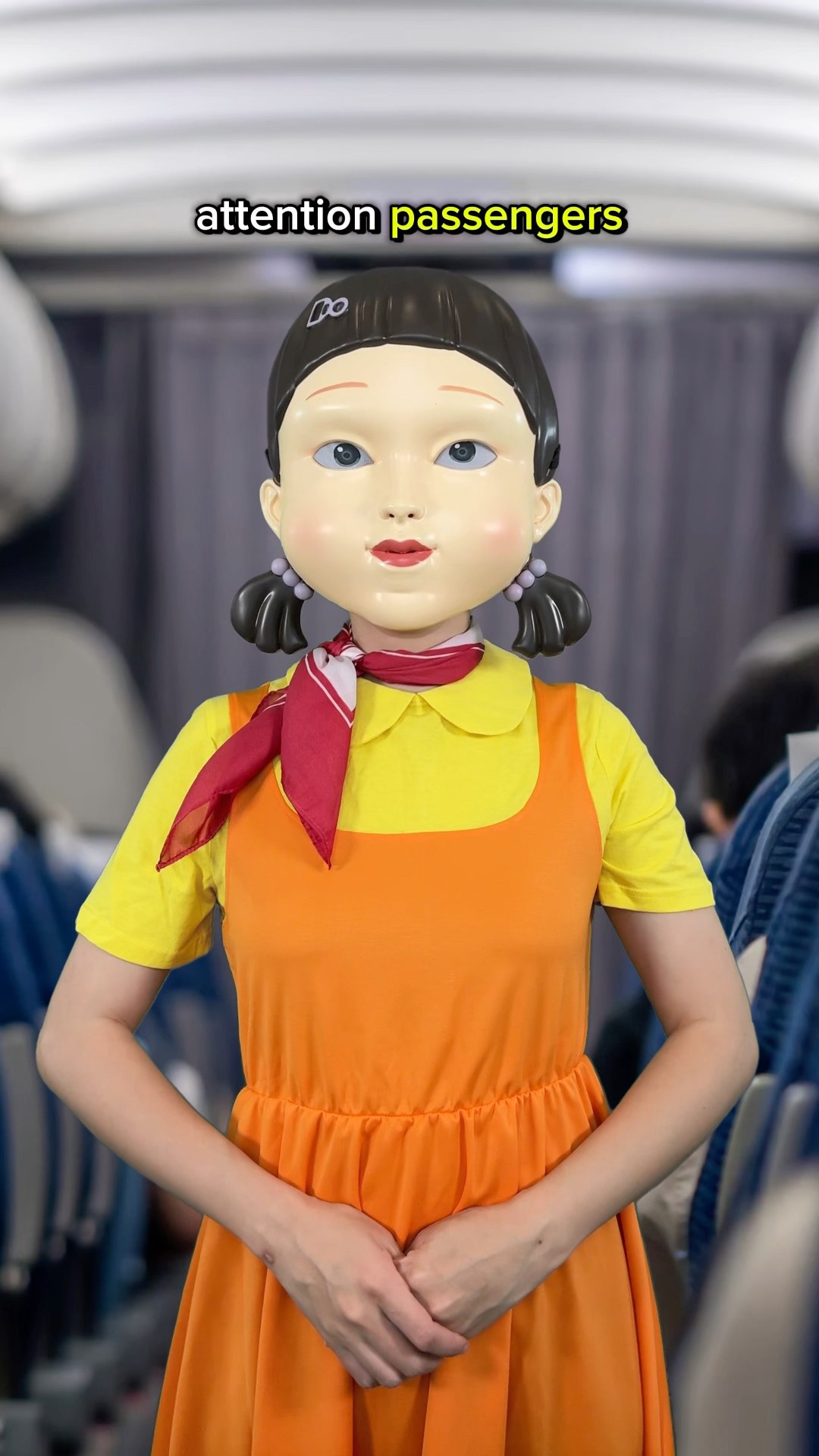 Airline hires a powerful flight attendant ? #squidgames ????
