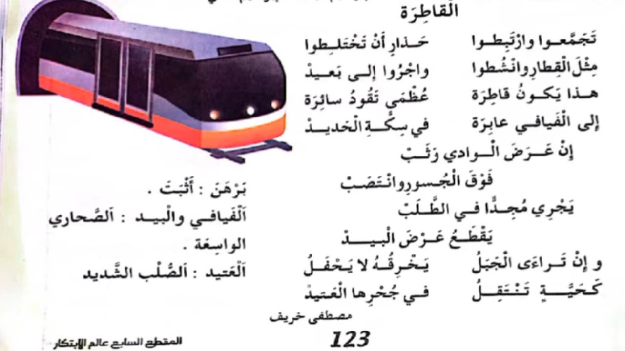 أنشودة القاطرة محفوظات السنة الثالثة ابتدائي الجيل الثاني مكررة للحفظ #تعليم_الاطفال
