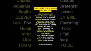 Zodiac Signs Ranked By HowEvil They Are! #zodiac #zodiacsigns #astrology #horoscope #tarot