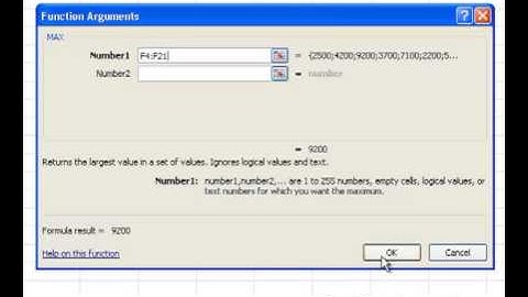 Formulas  - SUM MAX MIN AVERAGE
