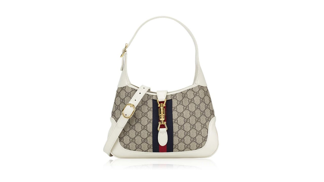 Gucci Jackie 1961 Small Shoulder Bag Beige/Ebony in GG Supreme with  Palladium-tone - US