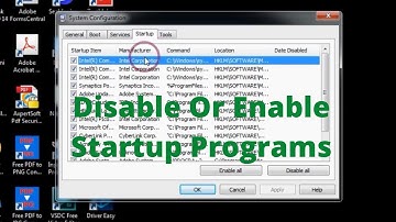 Disable Or Enable Startup Programs In Windows 7