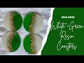 Resin Series: White and Green Resin Coasters