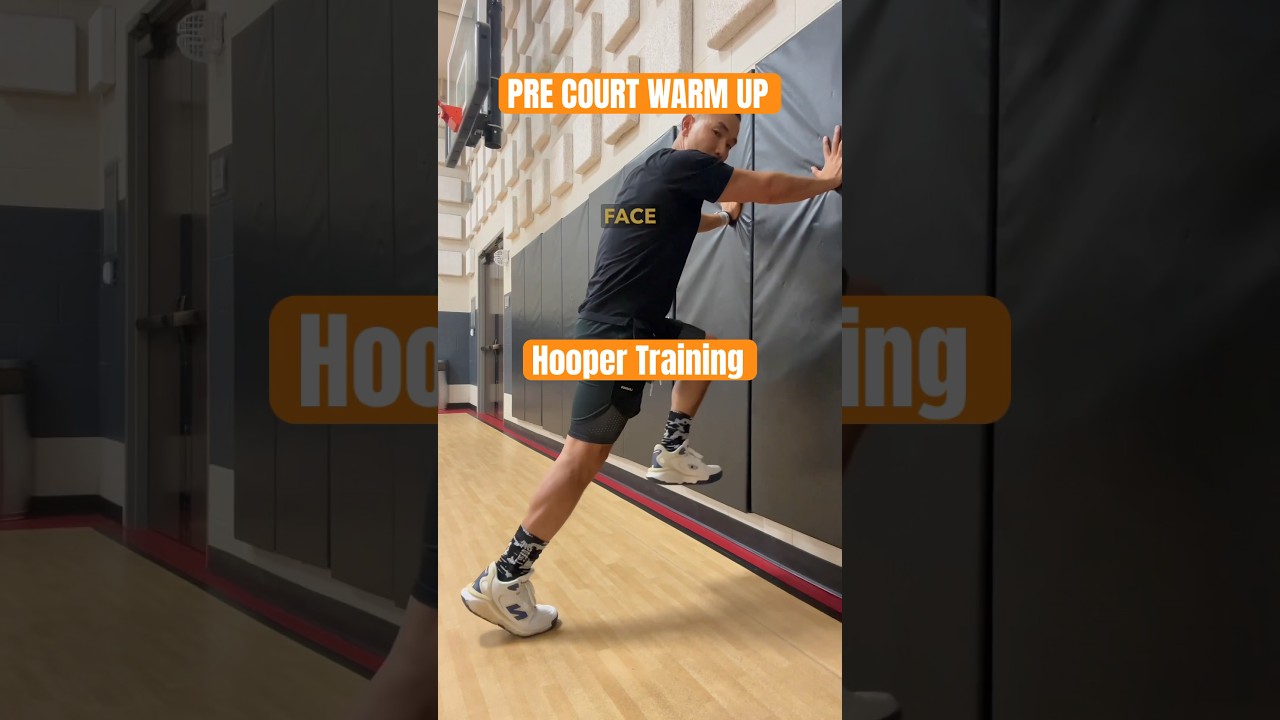 Basketball prep wall exercise for ankles and knees! Elevate your warm