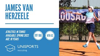 James Van Herzeele 165 ITF - College Tennis Recruiting Spring 2022