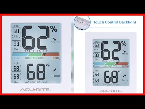 AcuRite Pro Humidity Meter & Thermometer with Touch Activated Backlight, White