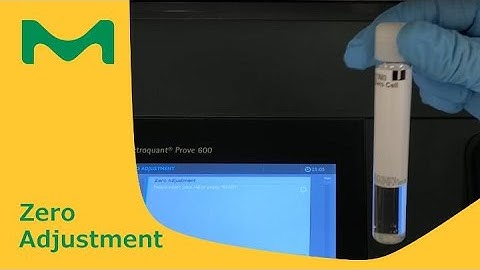 How to set zero adjustment on your Spectroquant® Prove instrument