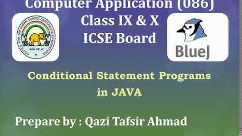 #TBC027 Conditional Statement Programs in JAVA (Class 9 & 10 Computer Application ICSE Board)