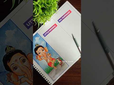 Little Krishna drawing😍❤️|| Little cartoon gods drawing part 2|| #shorts