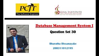 Question Set 30 | Database Management System 1 | Java Institute