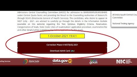 Neet 2021 phase 2 registration and correction started