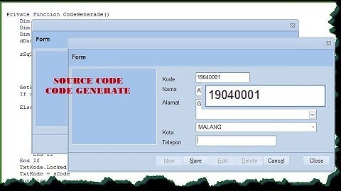 Membuat Kode Otomatis pada VB SQL Server
