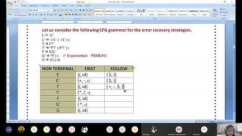 Error Recovery in Predictive Parsing / LL(1) - Part 1
