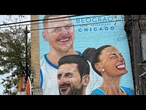 Mural Novaka Djokovica, Nikole Jokica i Ivane Spanovic u Chicagu