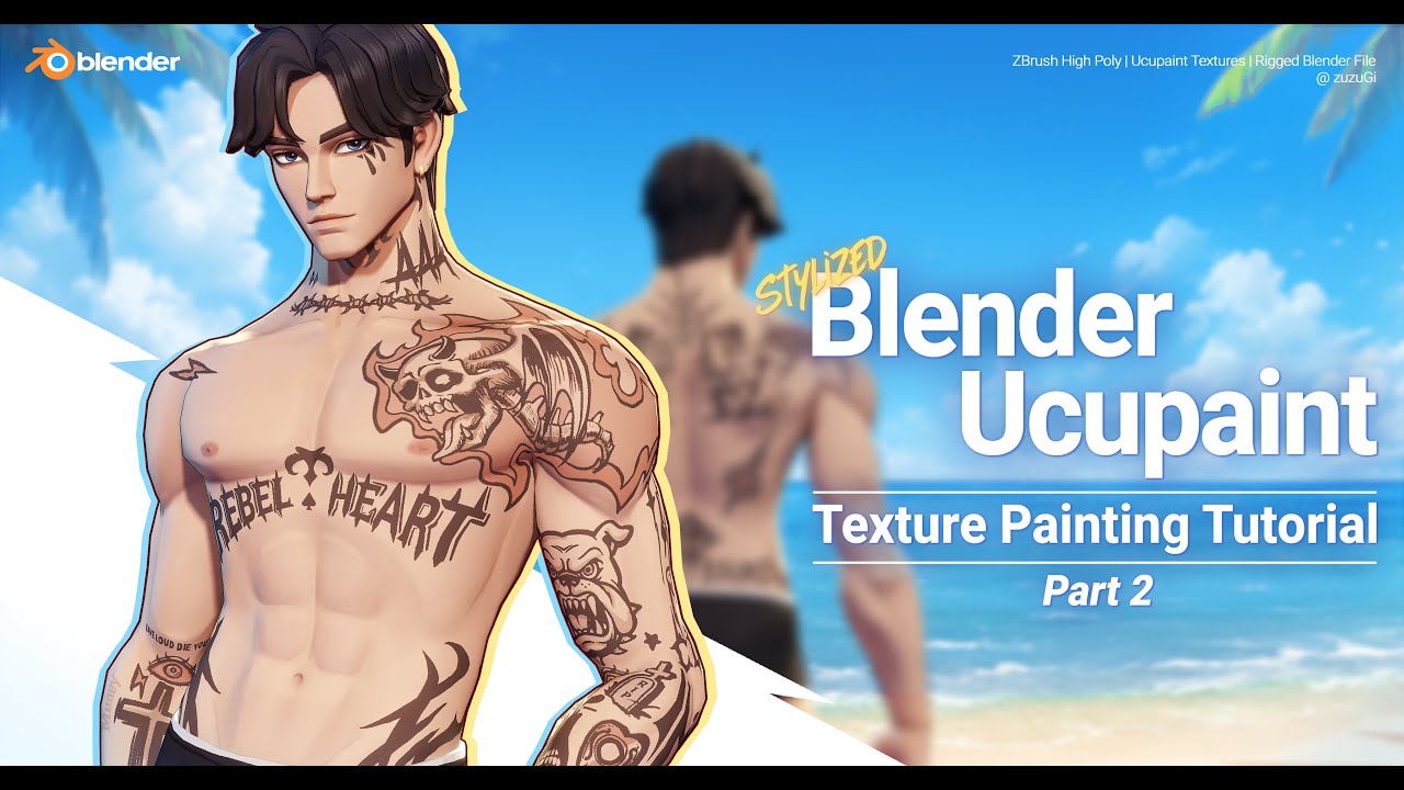 Stylized Male Base Body | blender × Ucupaint Texture Painting Tutorial(Part 2)贴图绘制教程/맵핑 튜토리얼/チュートリアル