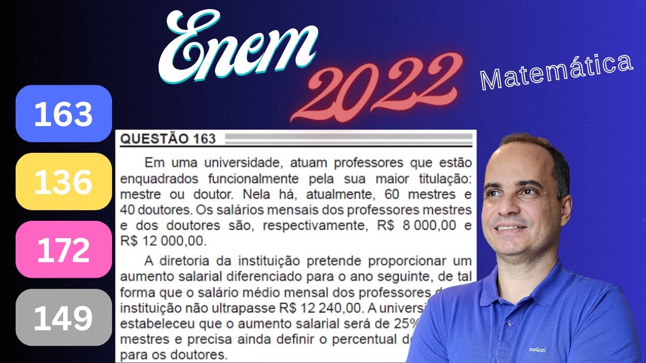 📘Enem 2022/163 | Matemática | Em uma universidade, atuam professores ...