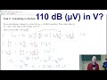 How much voltage corresponds to a level of 110 dB referenced to 1 µV?