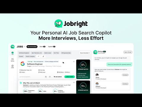Jobright: Your AI Job Search Copilot - More Interviews With Less Effort. - video from Jobright