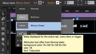 Adobe Muse: Menu States