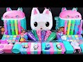 Gabbys dollhouse slime mixing random cute shiny things into slime asmr satisfying slime.s