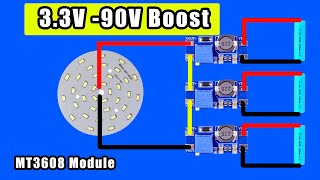 How to Make MT3608 DC DC Booster | 3X MT3608 = 90 Volt Output