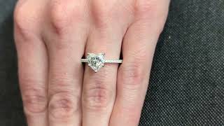 Celebrity 14K Solid Gold Engagement Ring /2CT Heart Moissanite Diamond Wedding Moissanite Engagement Ring Profile