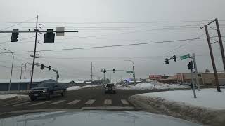 Driving through a Snowy Ellensburg, Washington
