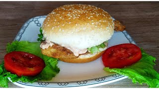 KFC Style Crispy Chicken Zinger Burger | Zinger Burger Recipe | Crispy Chicken Burger Recipe