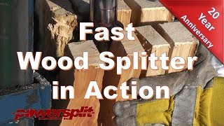 Fast Wood Splitter In Action - Powersplit Produces Fast Wood Splitters For Large Production