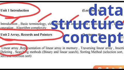 Data structure linear array video tutorial lecture written pdf notes