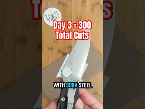 Day 3️⃣: Edge Retention Testing - Spyderco Military 2 S90V   