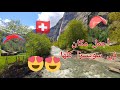 شلالات لايتربرونن في سويسرا جمال يفوق الوصف Lauterbrunnen Waterfall In Switzerland بدون موسيقى 
